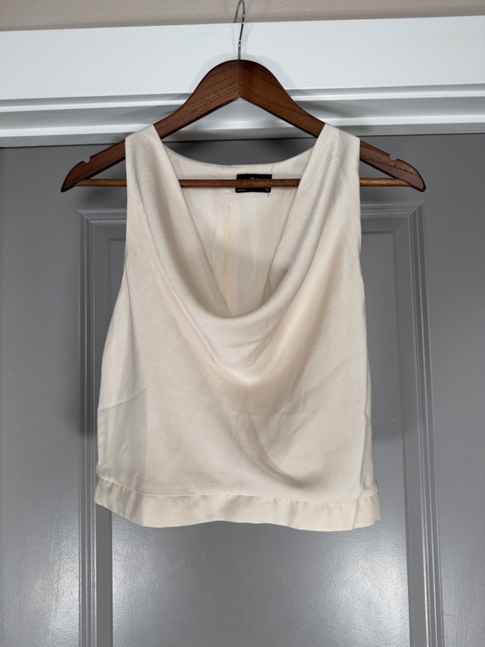 Draped Cowl Neck Cream Camisole